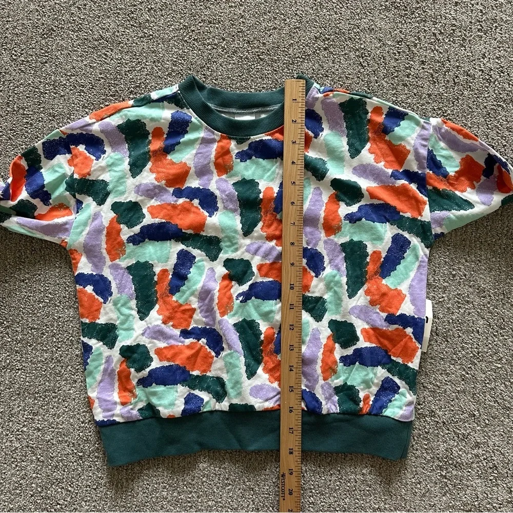 Open Edit Kid's 7 Ivory Cloud Teal Crayon Camo Long‎ Sleeve Crew Neck & Pants